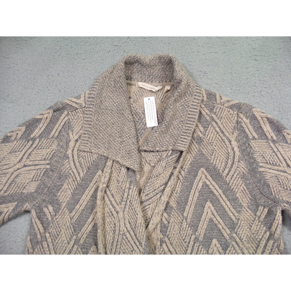Soft Surroundings Sweater Womens Size Medium Beige Gray Open Front Cardigan NWT - Picture 5 of 15